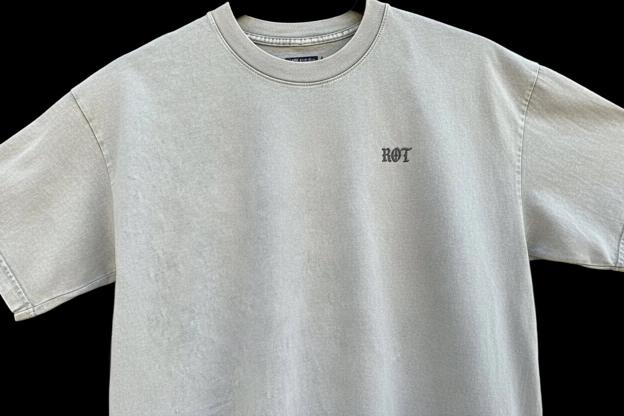R.O.T Official Ice Grey Acid Wash Tee