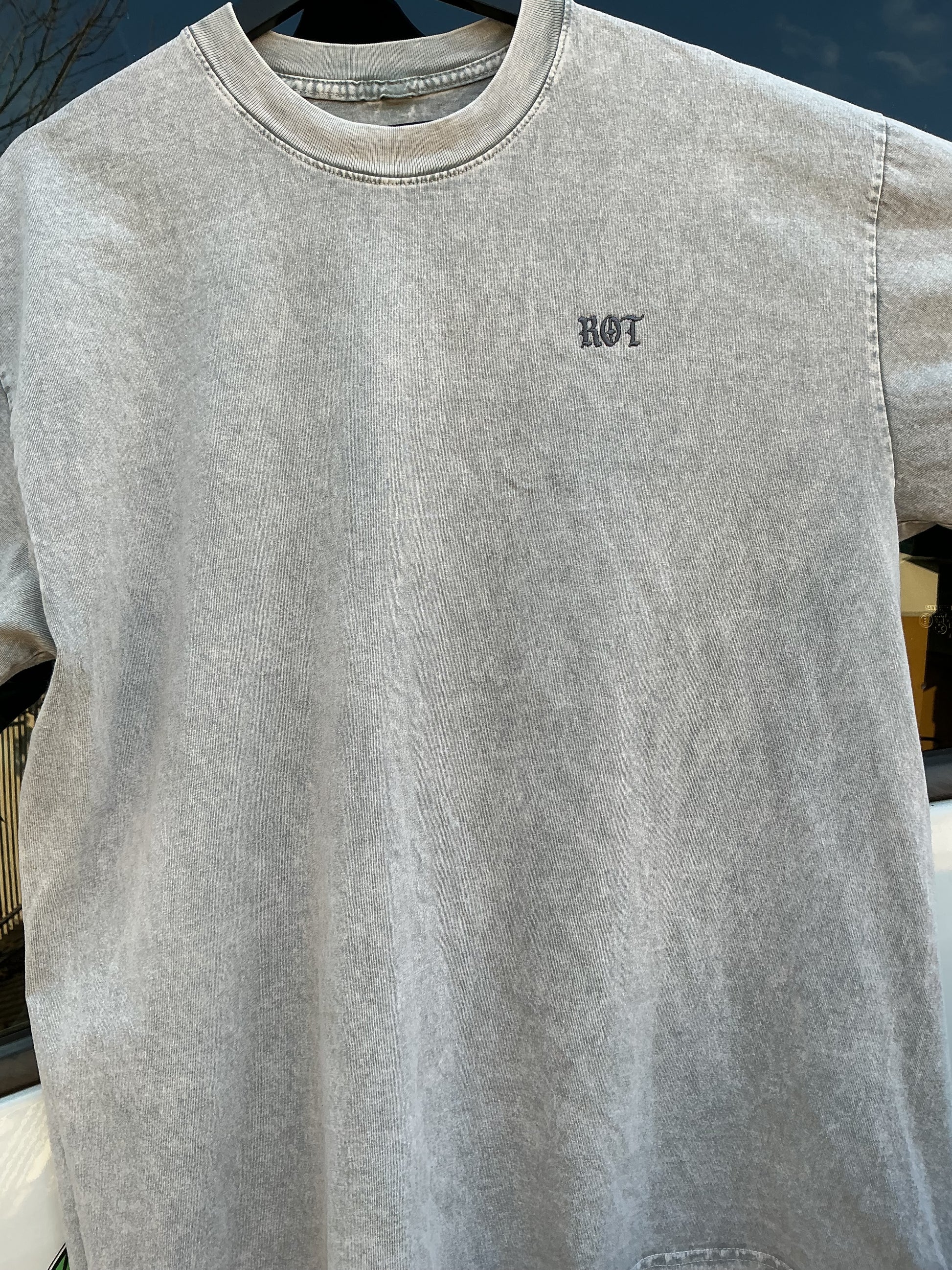 R.O.T Official Ice Grey Acid Wash Tee