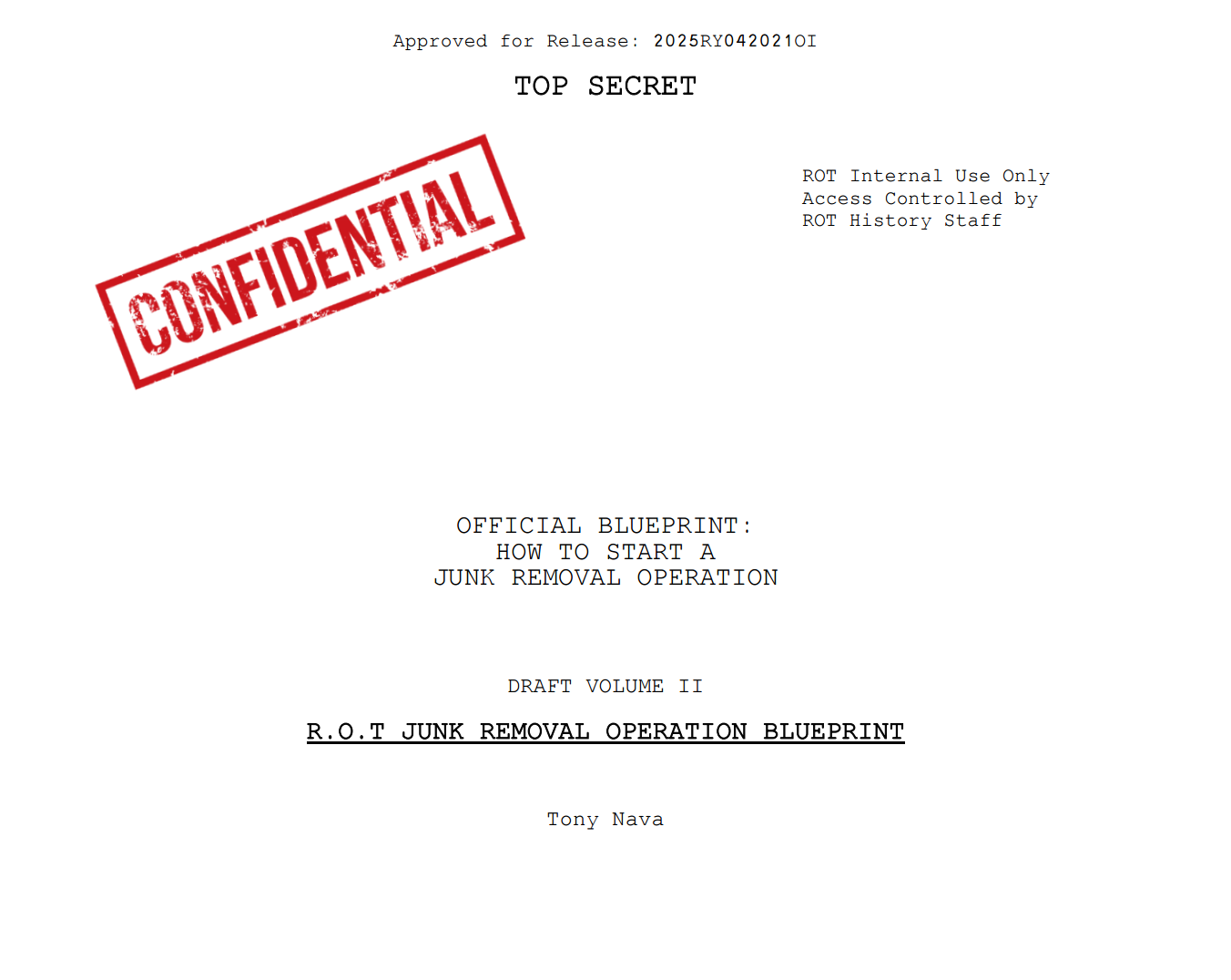 Declassified Junk Removal Blueprint (E-Book)